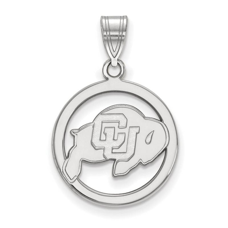Sterling Silver U. Of Colorado Small Circle Pendant